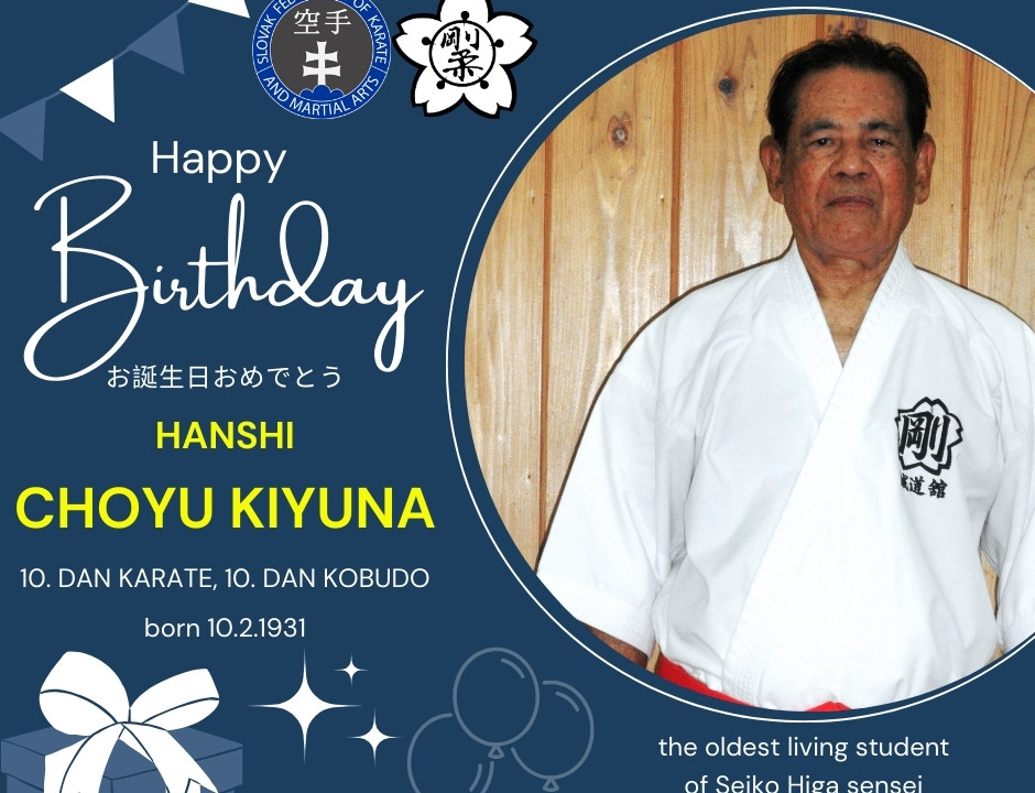 Choyu Kiyuna sensei sa dožíva 95 rokov